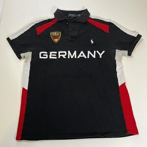 Polo Ralph Lauren Germany Polo Shirt Vintage Porsche Black Custom Fit DEU Rugby